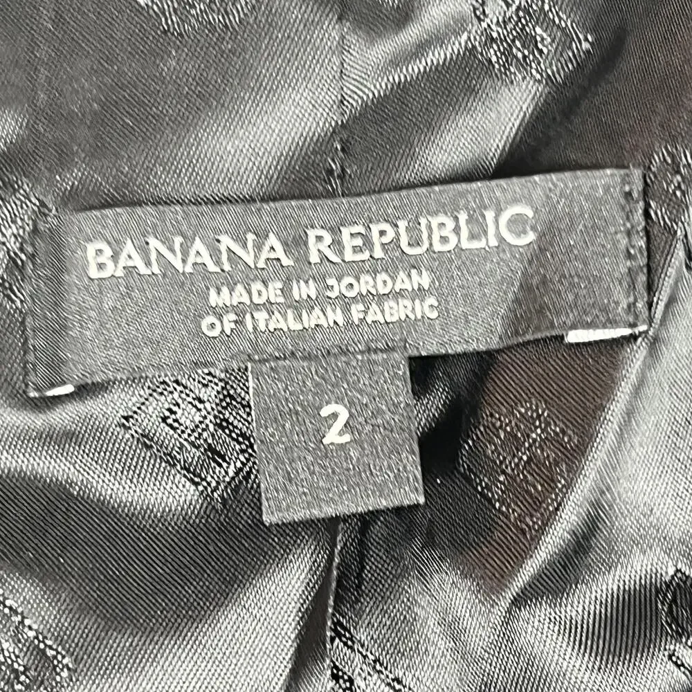 Banana Republic Suit Jacket Mens Small 2 Black Wool Slim Single-Breasted Notch